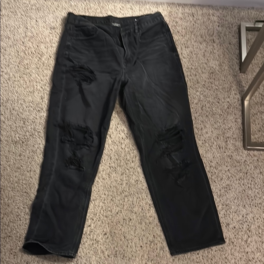 Black Distressed Jeans American Eagle